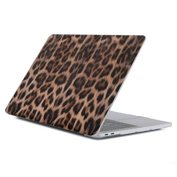 Capa compatível com MacBook Air 13 polegadas versão 2018-2022 modelo M1 M2 A2681, capa protetora engraçada para Air13 Retina Display com Touch ID-Retro Leopard Print, 13.3 Pro (A1706)