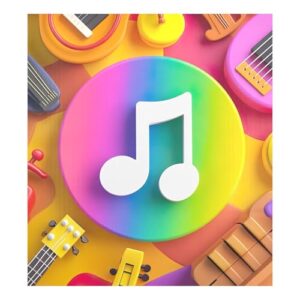 Capa de porta de geladeira para máquina de lavar ícones de música arco-íris, para arruelas de metal, decalque frontal de geladeira 58 cm L x 66 cm A