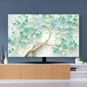 Capa de TV 32-80 polegadas protetor de tela para TV LCD LED capas de poeira arte europeia decoração de sala de estar para pendurar em casa desktop monitor universal curvo - padrão 3||65 polegadas (152