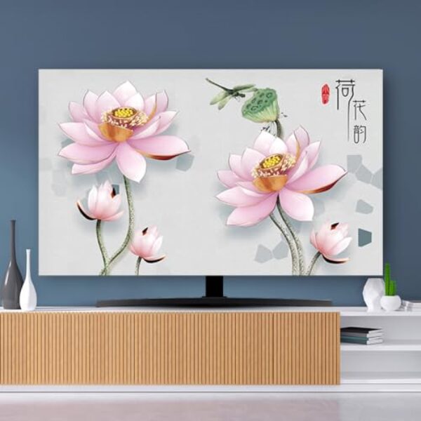 Capa de TV 32-80 polegadas protetor de tela para TV LCD LED capas de poeira arte europeia decoração de sala de estar para pendurar em casa desktop monitor universal curvado - 55 polegadas (130 x 80 cm