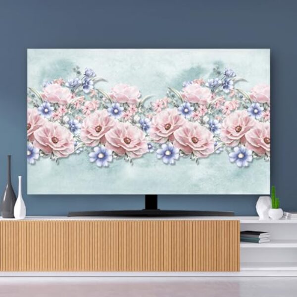 Capa de TV 32-80 polegadas protetor de tela para TV LCD LED capas de poeira arte europeia decoração de sala de estar para pendurar em casa desktop curvo monitor universal - padrão 1||55 polegadas (130
