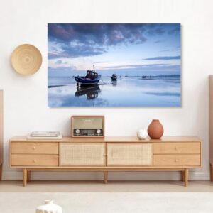 Capa de TV Capa contra poeira universal para ambientes internos 81.3-203.2 cm Capas de proteção de tela LCD LED com impressão paisagística para monitor curvo/plano decorativo-Azul-5#||93.0 cm (87 x 60