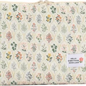 Capa grande para laptop com flor, bolsa para computador floral, protetora, macia, acolchoada, capa de transporte, com zíper, bolsa para notebook (#1)