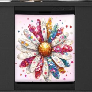 Capa magnética para lava-louças, capa magnética de decoração de máquina de lavar louça, capa de porta magnética para lava-louças, decalque para cozinha, eletrodomésticos, 58 x 66 cm