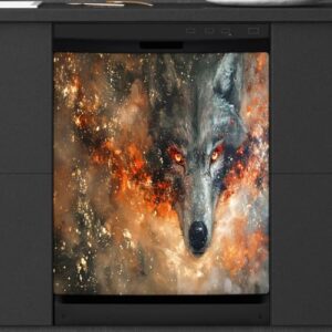 Capa magnética para lava-louças, capa magnética para decoração de máquina de lavar louça, decalque de lava-louças para cozinha, eletrodomésticos, 58 x 66 cm