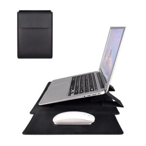 Capa Para Notebook Stand Macia De Couro PU Macbook Air Pro 13,3 e 15-16,2 Polegadas Bolsa(Preto,13,3'')