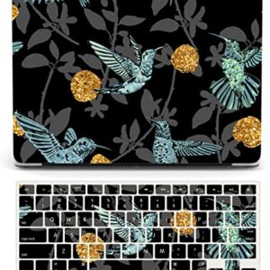 Capa rígida para laptop compatível com MacBook Air de 13 polegadas 2020 2019 2018 modelo M1 A2337 A2179 A1932, capa rígida de plástico fino e capa de teclado para Mac Air 13,3 polegadas, beija-flores