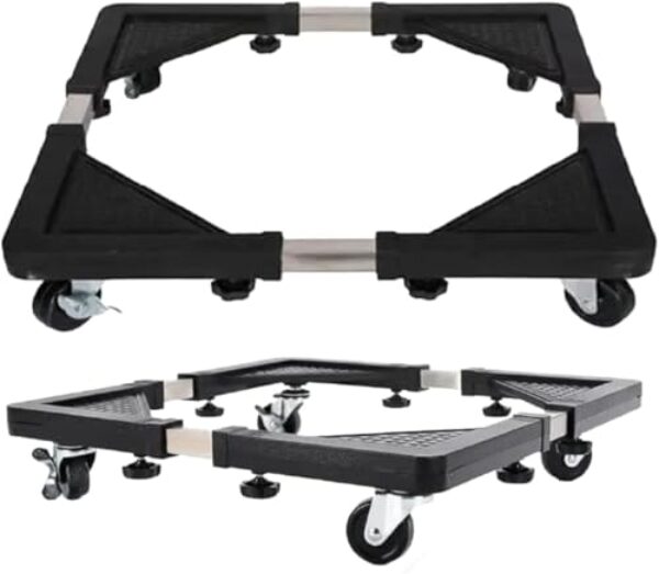 Carrinho Suporte Para Geladeira Fogão Com Rodinhas Reforçado Ajustável Até 80Kg