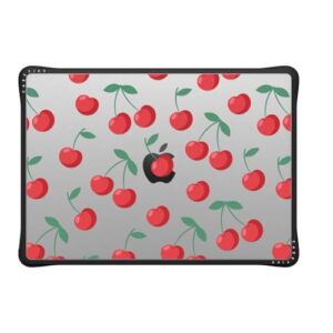 CASETiFY Capa Impact MacBook Pro 35.6 cm (M1-M4) [cantos acolchoados a impactos/resistente a arranhões/aderência antiderrapante] - cerejas - preto transparente