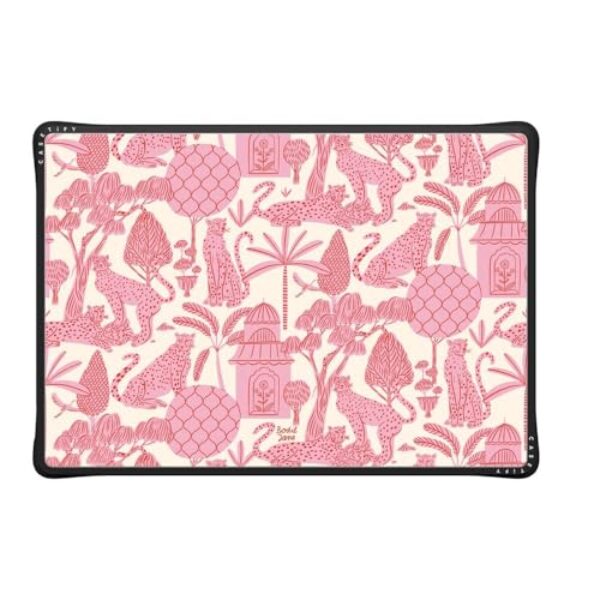 CASETiFY Capa Impact MacBook Pro de 16 polegadas (M1-M4) [cantos acolchoados de impacto/resistente a arranhões/aderência antiderrapante] - Cheetah Paradise - preto transparente