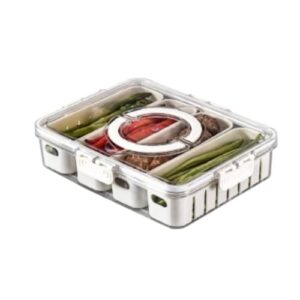 Cesto Organizador com Tampa para Geladeira, Plástico Transparente, 30,5x23,5x6,5cm, 780g