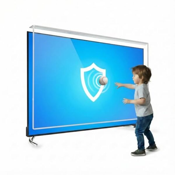 CLADENA Protetor de tela de TV de 32 polegadas, protetor ultradurável e flexível com fácil instalação, proteção clara para TV de tela plana, protege contra crianças e animais de estimação