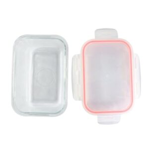 Click Glass Pote Hermético de Vidro Borossilicato com Tampa, 640ml, 19x14x8cm, Sistema Anti Vazamento com 4 Travas