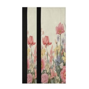 Coikll Conjunto de 2 capas de maçanetas de geladeira Spring Wild Flowers (25), capas laváveis ajustáveis para maçanetas de cozinha, mantenha seu aparelho de cozinha limpo de manchas, pingos