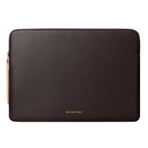 Comfyable Capa fina para laptop compatível com MacBook Air de 13 polegadas M4 M3 M2 M1, MacBook Pro de 13 polegadas, capa de couro PU resistente à água, chocolate