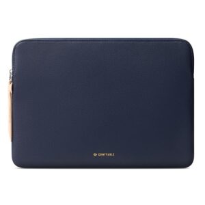 Comfyable Capa protetora fina para laptop compatível com MacBook Pro e MacBook Air de 13/13,3/14 polegadas, capa protetora para laptop, capa protetora de couro PU fina M4/M3/M2/M1 2024-2021, azul