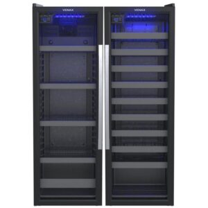 Conjunto Cervejeira Blue Light e Adega Piubella Venax Porta Invertida 200 Litros Preto Fosco 220V