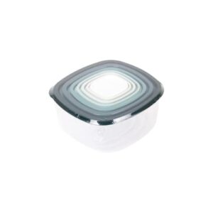 Conjunto de Potes Plásticos Herméticos, 7 Peças, Quadrados, Transparentes com Tampas Coloridas, 100ml a 4L, Empilháveis, para Armazenamento de Alimentos