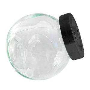 Conjunto Porta Condimentos de Vidro e Polipropileno, 150ml, Preto, 3 Unidades, 8x8x6cm