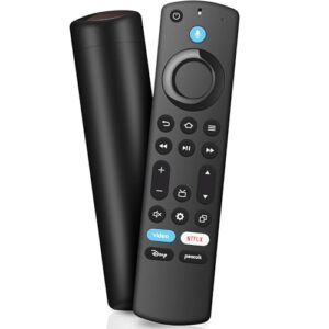 Controle remoto de voz de substituição para todos os cubos de TV Fire-Series, compatível com Stick 4K Max/4K/Stick/Lite/HD, adequado para todas as séries Hisense, TCL, Insignia-Toshiba-Pioneer-Omni