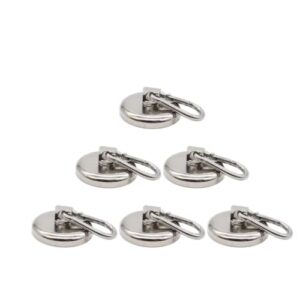 Copfeu Ganchos magnéticos, ganchos magnéticos de neodímio resistentes com mosquetão giratório, ótimos para sua geladeira e outras superfícies magnéticas, pacote com 6 (2GG)