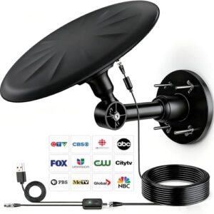CSUXYD Antena de TV omnidirecional externa, para Smart TV, sinal HD digital de recepção de longo alcance de 720°, com super amplificador de sinal, para sótão/acampamento/trailer/barco, 2025