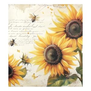 Decalque de painel de cozinha vintage girassóis, decalque frontal de geladeira magnético 58 cm L x 66 cm A