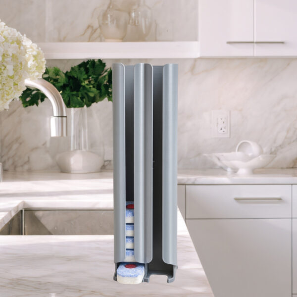 Dispenser Cinza Pastilha Tablet Lava Louça Duplo para 30 Pastilhas Máquina de Lavar Louça