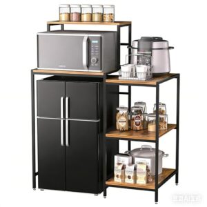 Dollate Mini suporte de geladeira com prateleiras de armazenamento de micro-ondas, prateleira de armazenamento ajustável para quarto, cozinha, sala de estar