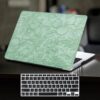 DTangLsm Capa para MacBook Air de 15 polegadas 2025 2024 2023 M4 A3241 M3 A3114 M2 A2941, capa de couro texturizado para MacBook Air e capa de teclado para MacBook Air M4 de 15 polegadas, verde em