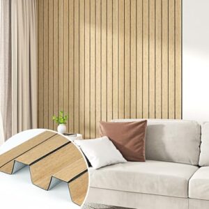 EPPKILY Painel de parede de ripas de madeira 3D marrom papel de parede descasque e cole painéis acústicos de madeira autoadesivos à prova d'água para quarto, sala de estar, armários, forro, decoração