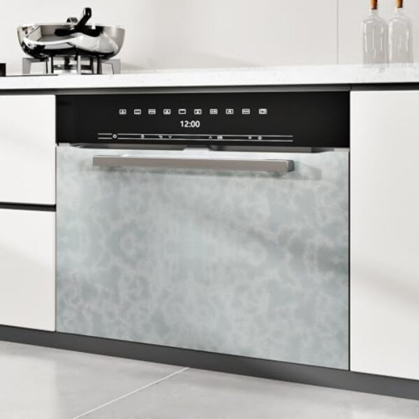 EPPKILY Papel de parede metálico cinza prateado descasque e cole bancadas papel de parede texturizado abstrato prateado autoadesivo à prova d'água para armário de cozinha, secador e geladeira