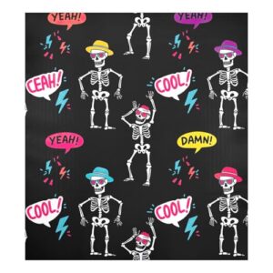 Esqueletos dançantes preto capa de ímã de lava-louças decorativa para decoração de cozinha 58,4 cm L x 66 cm A