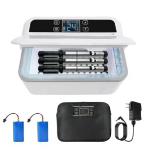 Estojo de resfriamento portátil com forro de alumínio, caixa térmica de viagem com controle de temperatura e lembrete de energia de 2.2 °C a 17.8 °C, para casa, carro e viagens, HXJ-2