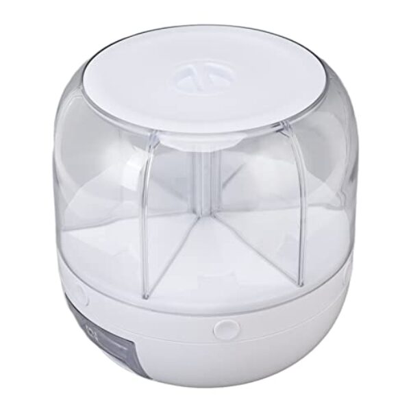 Eujgoov Caixa de Armazenamento de Grãos Giratória Com Tampa Removível, Dispensador de Arroz PP Transparente de 6 Compartimentos para Cozinha, Despensa e Organização de Bancada