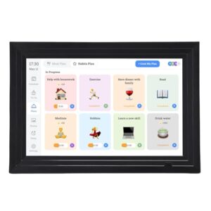 Eujgoov Calendário Digital Inteligente de 10,1 Polegadas para Programações Familiares Planejador de Parede Com Tela Sensível Ao Toque Com AI Photo Repair Cloud Sync e Modo de Suspensão Organização