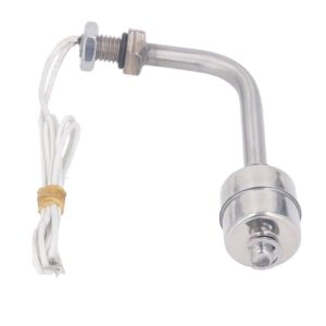 Eujgoov Interruptor de Controle de água do Controlador de Nível de Líquido Flutuante, Aço Inoxidável Normalmente Fechado, Aberto, Ajustado Manualmente, Curso de 10 Mm, Pressão de 1Mpa, Resistência