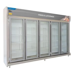 Expositor Frios E Laticínios 5 Portas Polofrio Expositor Europeu Preto 220v