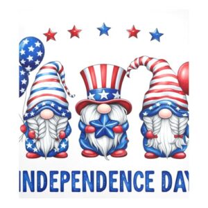 Festive Independence Gnomos Capa magnética para máquina de lavar louça para decoração de eletrodomésticos de cozinha 58 cm L x 66 cm A