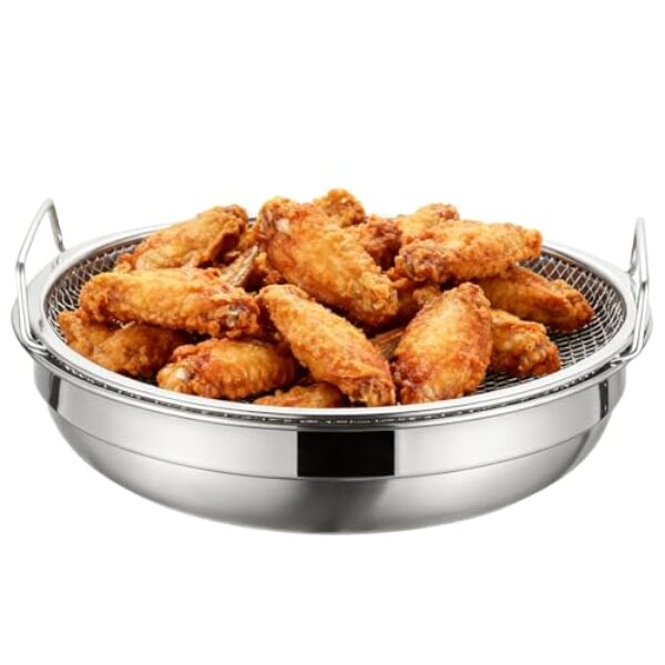 Filtro De Óleo Para Cozinha,Bandeja Antiaderente Para Escorrer Gordura,Com Alça Resistente ao Calor, Bandeja de Aço Inoxidável para Forno e Air Fryer - Para Cozinha, Assar e Fritar