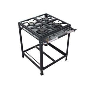 Fogao Industrial 4 Bocas Baixa Pressao 2 Bocas Simples 2 Bocas Duplas Grelhas 30x30 Linha Prime Itajobi Fogoes
