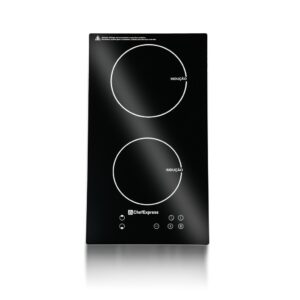 Fogão 2 Bocas Touch Vidro Cerâmica Indução 3500W Cooktop 2 Bocas e 1 Boca 1200W Portátil Preto