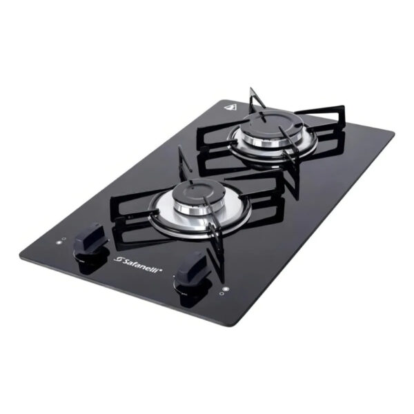 Fogão cooktop com alimentação gás - Safanelli Fogão 2 bocas cor preto - 2 queimadores