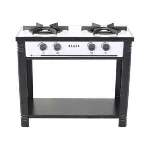 Fogão Industrial Esmaltado Baixa Pressão Gás Bravo 2 Bocas Br2b Br - Venâncio Branco Branco