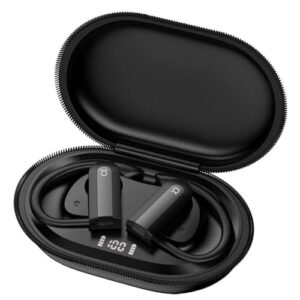 Fone Bluetooth α’GOLD V5.3 – Som Premium, Case com Display Digital 500mAh, Até 15h de Bateria, Microfone HD, Confortável e À Prova d’Água IPX5 – Ideal para Trabalho, Gamer, Corrida e Esportes