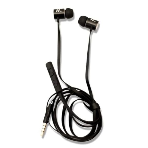 Fone de Ouvido Intra-Auricular com Microfone, Cabo Anti-Emaranhamento de 1,2m, Ponteiras de Silicone, para Jogos, Músicas e Vídeos