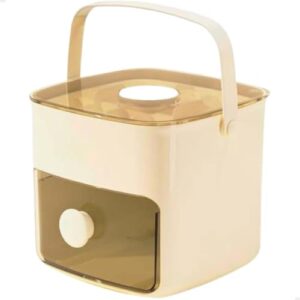 Forma de Gelo Silicone，Forma de Gelo com Tampa，Dispenser De Gelo Bandeja Caixa 48 Cubos Com Gaveta Botão Solta Gelo E Pegador Luxo