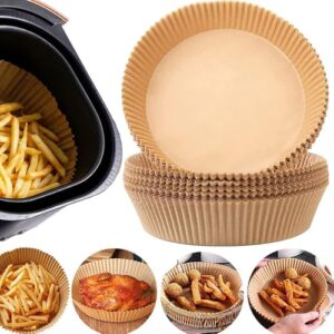 Forro de papel descartável Air Fryer, 100 peças, forros descartáveis antiaderentes, papel de cozimento para fritadeira a ar, à prova de óleo, à prova de água, grau alimentício para assar no