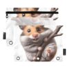 GAIGEO Bolsa de lápis para estudantes para fichário de 3 anéis, fichário com zíper, bolsas de tecido, fichários escolares, bolsos transparentes, hamster, animal fofo, 25 x 18 cm, 2 pacotes