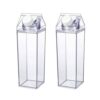 Garrafa Caixa de Leite de Acrílico, Transparente, 500ml, 2 Unidades